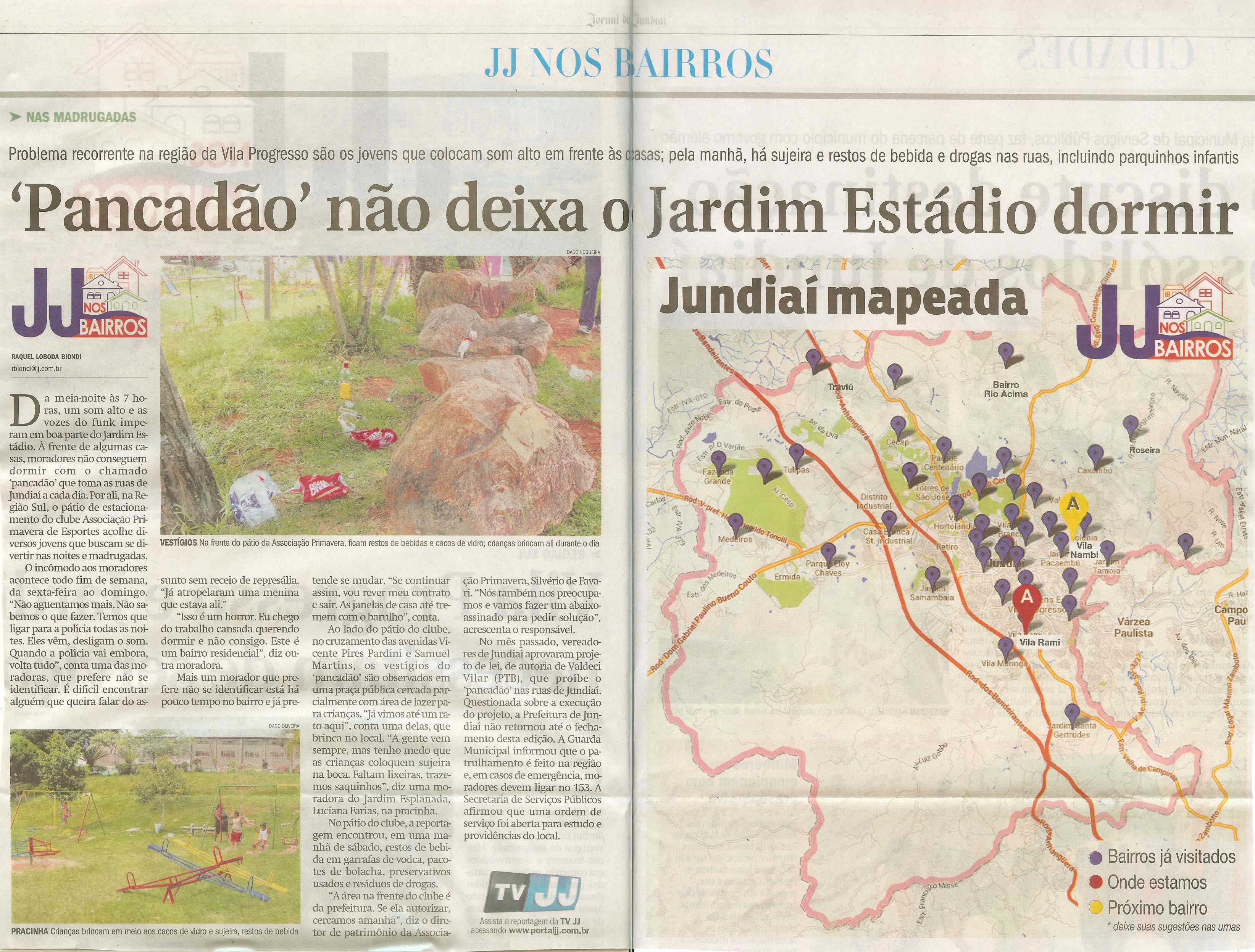 JJ - 16/12/13 - pg 6 - JJ nos bairros - Pancadão não deixa o Jardim Estádio dormir -
