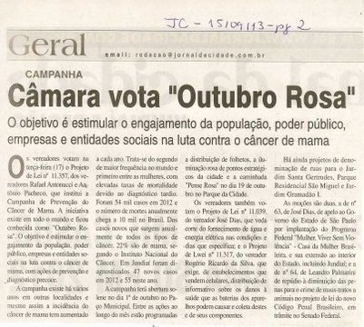 Jornal da Cidade - 15/09/13 - pagina 2 - Geral - CÂMARA VOTA OUTUBRO ROSA -