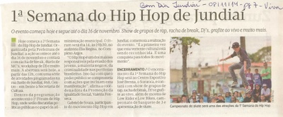 Bom Dia Jundiaí - 08/11/14 - pg 7 - Viva - 1ª Semana do Hip Hop de Jundiaí - - 