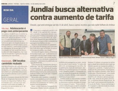Bom Dia Jundiaí - 21/03/14 - pg 7 - Jundiaí busca alternativa contra aumento da tarifa - 