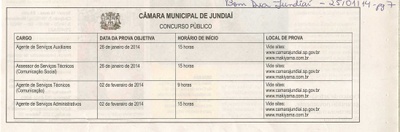 Bom Dia Jundiaí - 25/01/14 - pg 7 - Concurso Público Câmara Municipal de Jundiaí