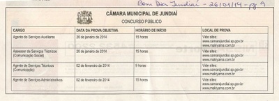 Bom Dia Jundiaí - 26/01/14 - pg 9 - Concurso Público Câmara Municipal de Jundiaí