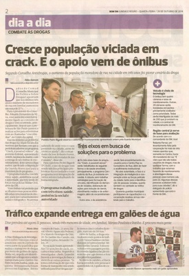 Bom Dia Jundiaí - 29/10/14 - pg 2 - Cresce população viciada em crack. E o apoio vem de ônibus -