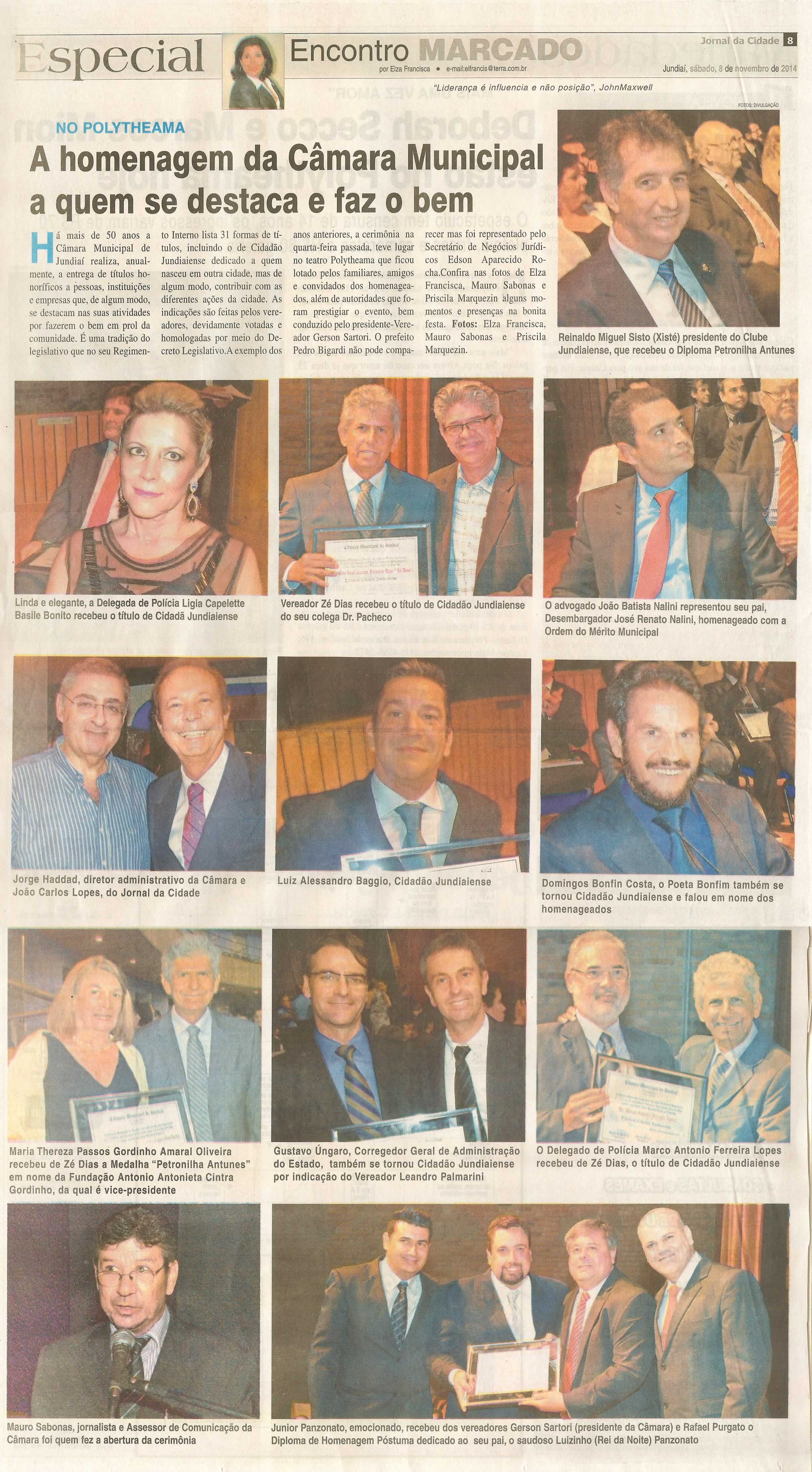 JC - 08/11/14 - pg 8 - Especial - A homenagem da Câmara Municipal a quem se destaca e faz o bem - 