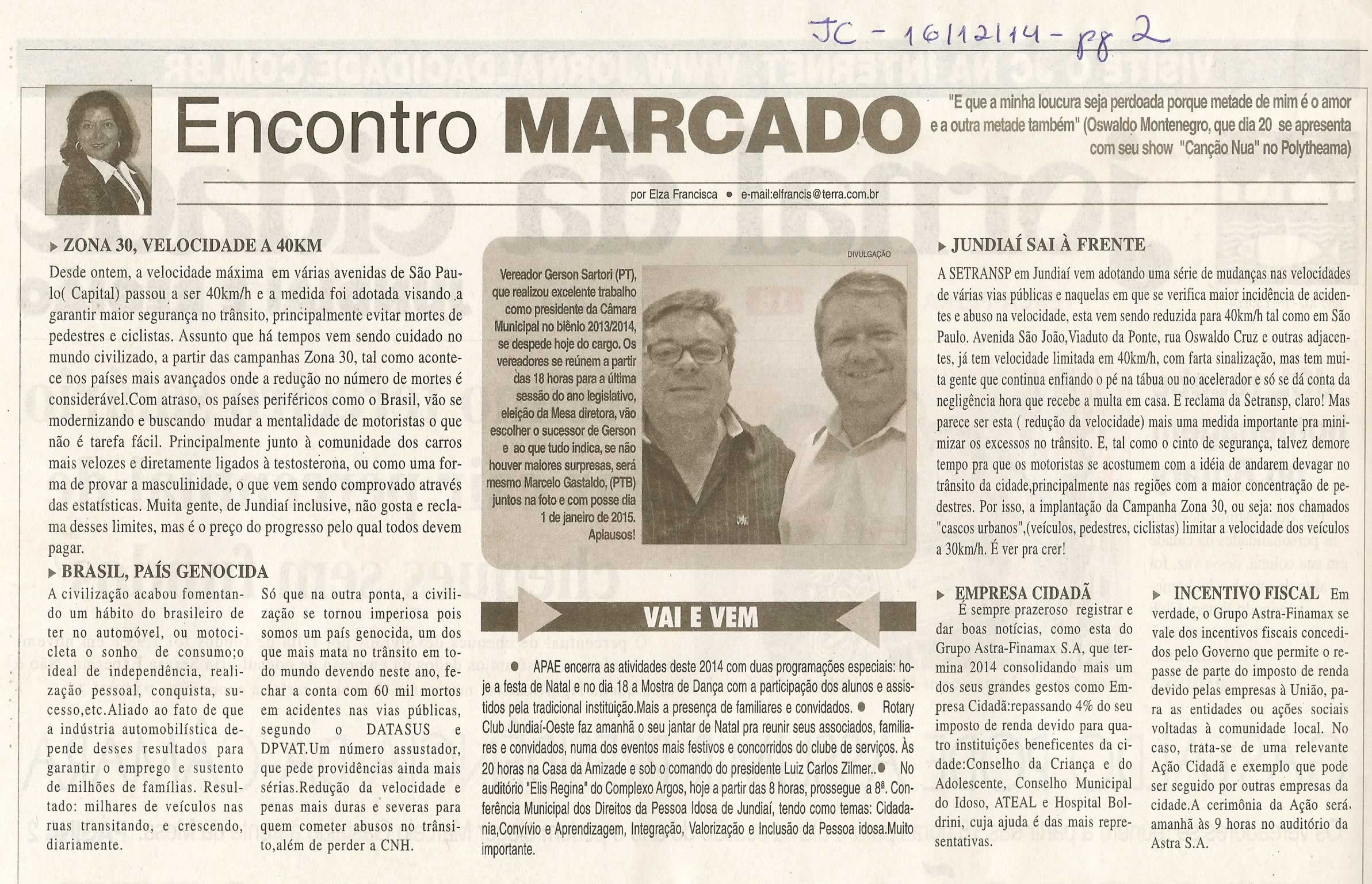 JC - 16/12/14 - pg 2 - Encontro Marcado - 