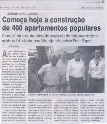 JC - 17/05/14 - pg 3 - Começa hoje a construção de 400 apartamentos populares -