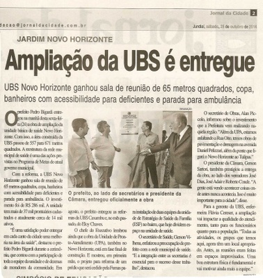 JC - 25/10/14 - pg 2 - Ampliação da UBS é entregue - 