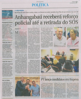 JJ - 02/07/14 - pg 3 - Política - Anhangabaú receberá reforço policial até a retirada do SOS - PT lança candidatos em Itupeva -