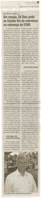 JJ - 05/08/14 - pg 2 - Em moção, Zé Dias pede ao Estado fim da sobretaxa na cobrança de ICMS -