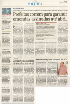 JJ - 08/02/14 - pg 3 - Política - Prefeitos correm para garantir emendas assinadas até abril - Concurso da Câmara vira notícia nacional - 