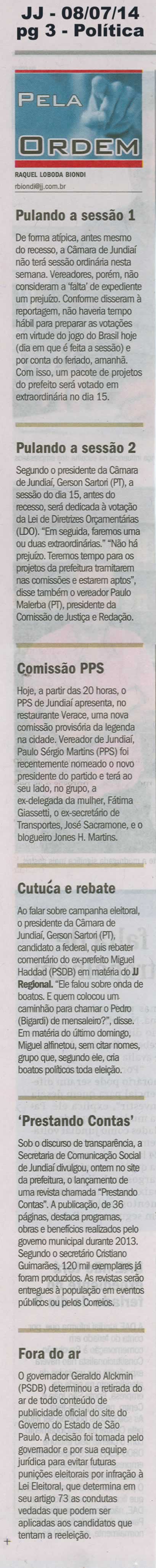 JJ - 08/07/14 - pg 3 - Política - Pela ordem -