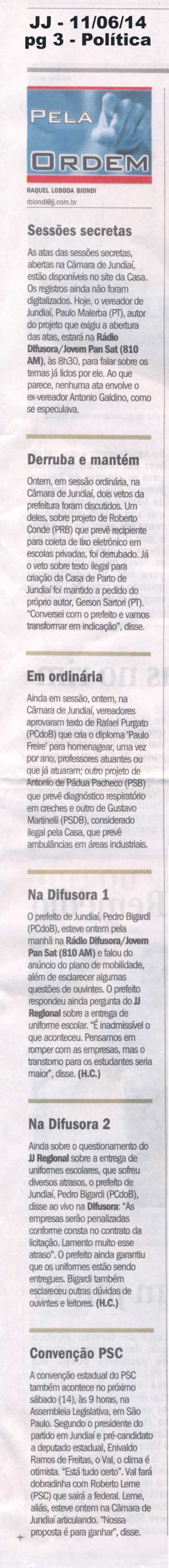 JJ - 11/06/14 - pg 3 - Política - Pela ordem -