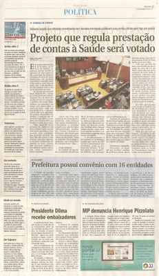 JJ - 11/11/14 - pg 3 - Política - Projeto que regula prestação de contas à saúde será votado -