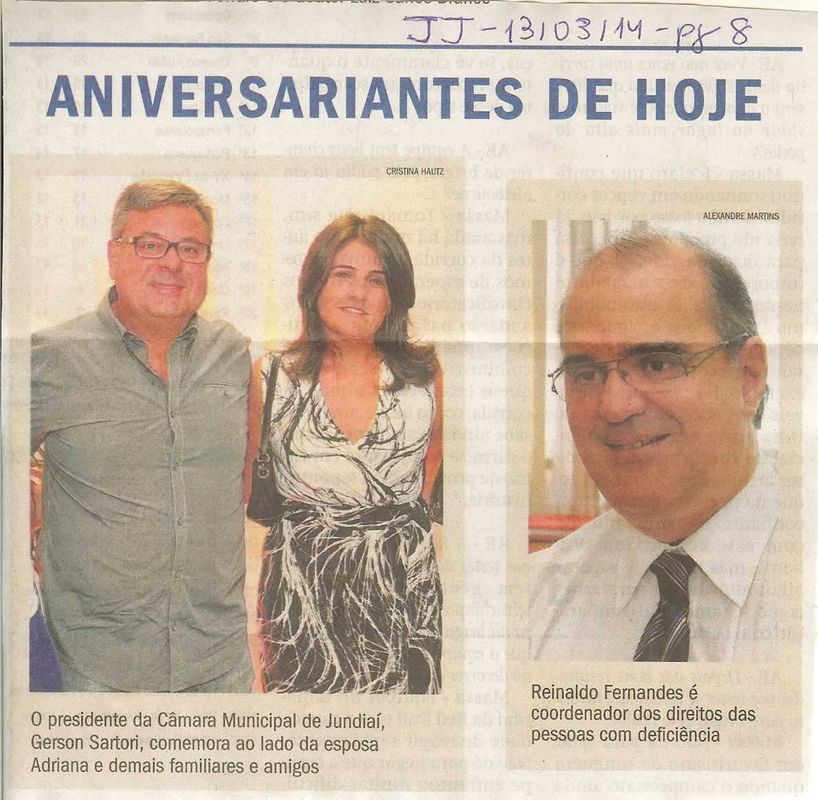 JJ - 13/03/14 - pg 8 - Theo Faz e Acontece - Aniversariantes de Hoje -