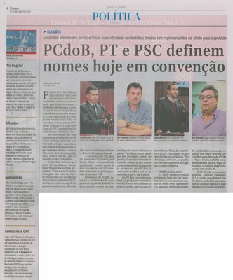 JJ - 14/06/14 - pg 3 - Política - PC do B, PT e PSC definem nomes hoje em convenção - 