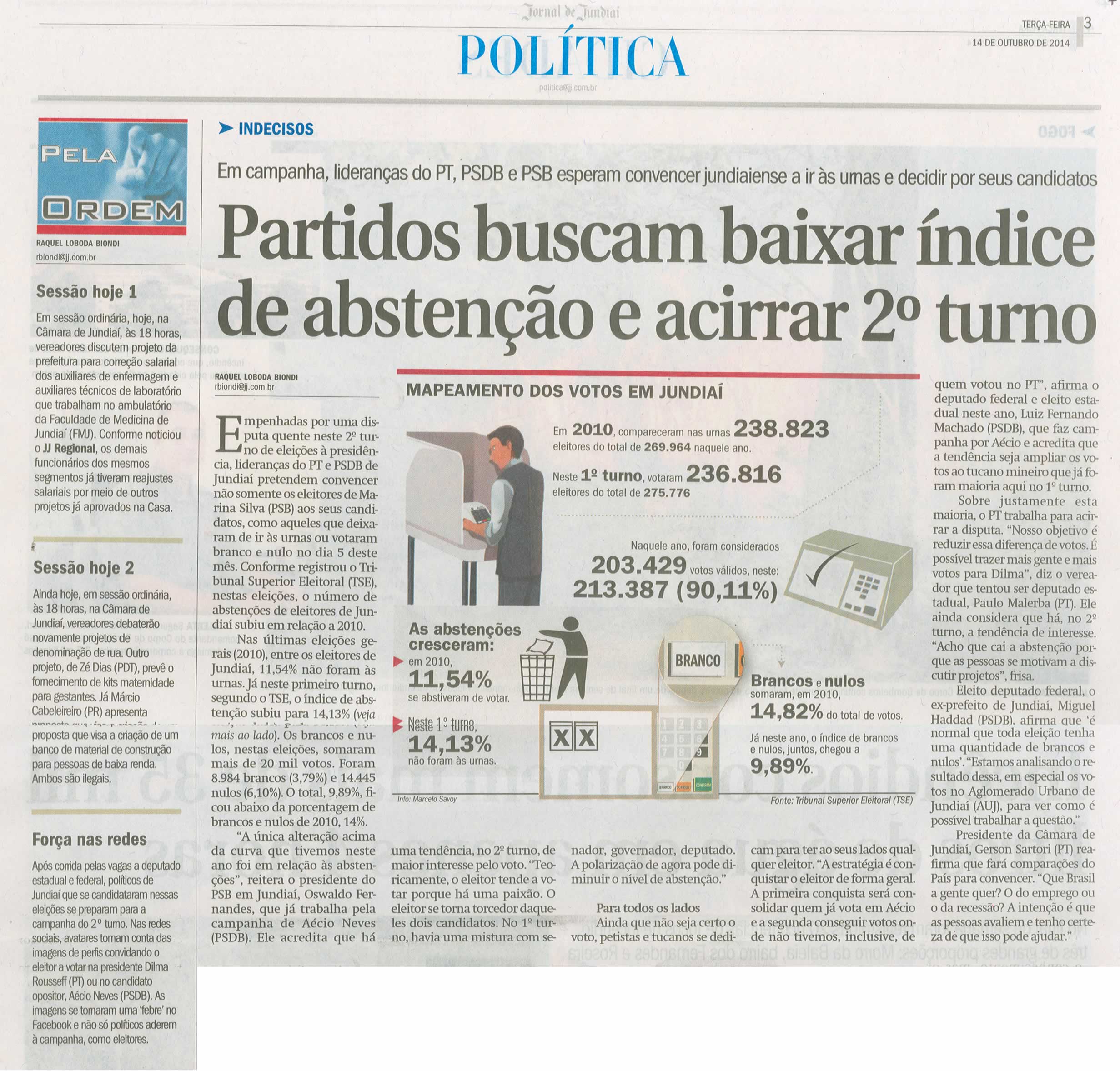 JJ - 14/10/14 - pg 3 - Política - Partidos buscam baixar índice de abstenção e acirrar 2º turno - pela ordem - 