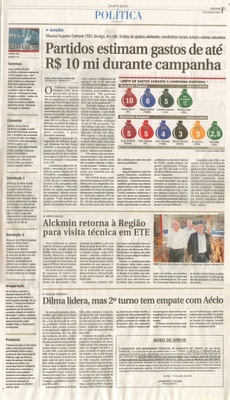 JJ - 18/07/14 - pg 3 - Política - Partidos estimam gastos de até R$ 10 mi durante campanha -