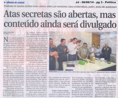 JJ – 06/06/2014 – pg 3 – Política – Atas secretas são abertas, mas conteúdo ainda será divulgado.