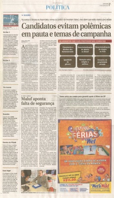 JJ - 24/07/14 - pg 3 - Política - Candidatos evitam polêmicas em pauta e temas de campanha - Maluf aponta falta de segurança - 