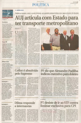 JJ - 25/04/14 - pagina 3 - Política - AUJ articula com Estado para ter transporte metropolitano -