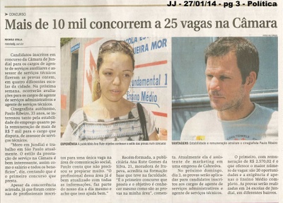 JJ - 27/01/14 - Mais de 10 mil concorrem a 25 vagss na Câmara -