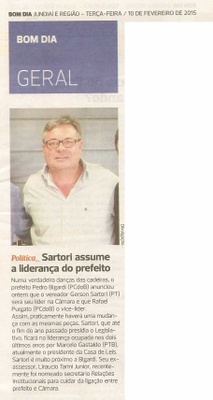 Bom Dia Jundiaí - 10/02/15 - Sartori assume a liderança do prefeito -