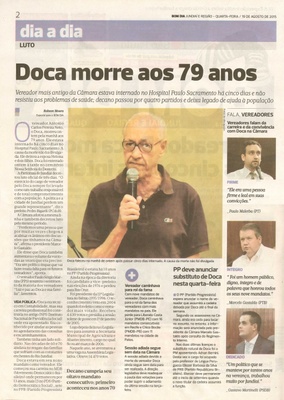 Bom Dia Jundiaí - 19/08/15 - pg 2 - Doca morre aos 79 anos - 