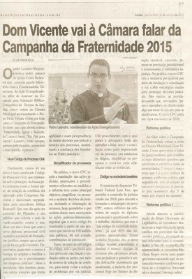 JC - 18/03/15 - Dom Vicente vai à Câmara falar da Campanha da Fraternidade 2015 - 