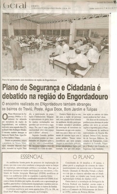  JC - 27/05/15 - pg 2 - Geral - Plano de Segurança e Cidadania é debatido na região do Engordadouro.