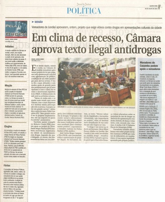 JJ - 08/07/15 - pg 3 -política - Em clima de recesso, Câmara aprova texto ilegal antidrogas -