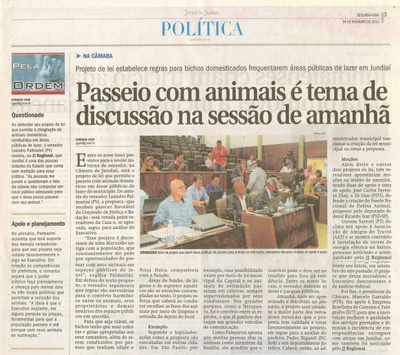 JJ - 09/02/15 - pg 3 - Política - Passeio com animais é tema de discussão na sessão de amanhã -