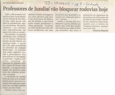 JJ - 09/04/15 - pg 5 - cidades - professores de jundiaí vão bloquear rodovias hoje - 