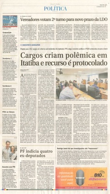 JJ - 12/05/15 - pg 3 - política - Vereadores votam 2º turno para novo prazo da LDO - 
