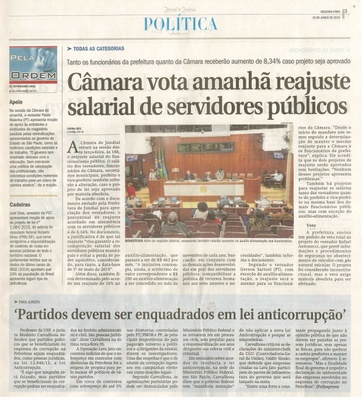 JJ - 15/06/15 - pg 3 - política - Câmara vota amanhã reajuste salarial de servidores públicos - 
