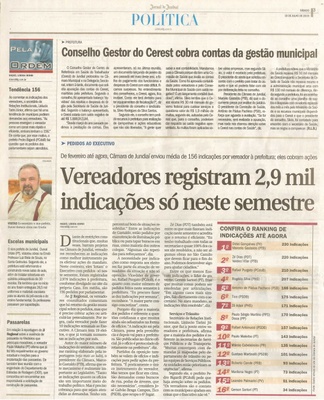JJ - 18/07/15 - pg 3 - política - Vereadores registram 2,9 mil indicações só neste semestre -