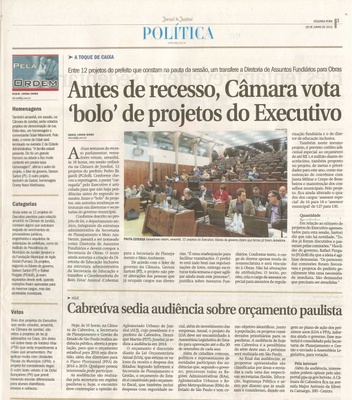 JJ - 29/06/15 - pg 3 - política - Antes de recesso, Câmara vota 'bolo' de projetos do Executivo - 