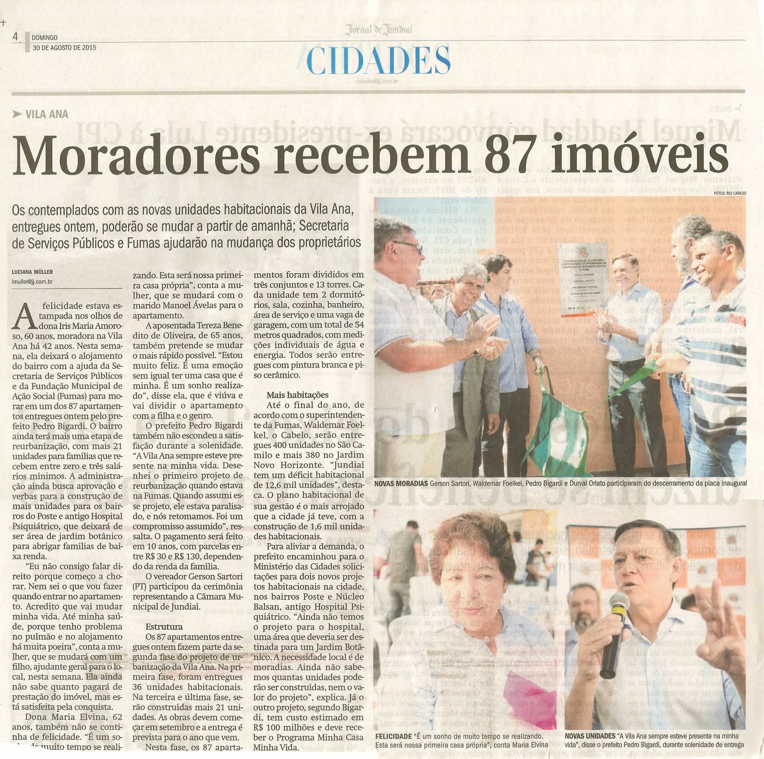  JJ - 30/08/15 - pg 4 - Cidades - Moradores recebem 87 imóveis.
