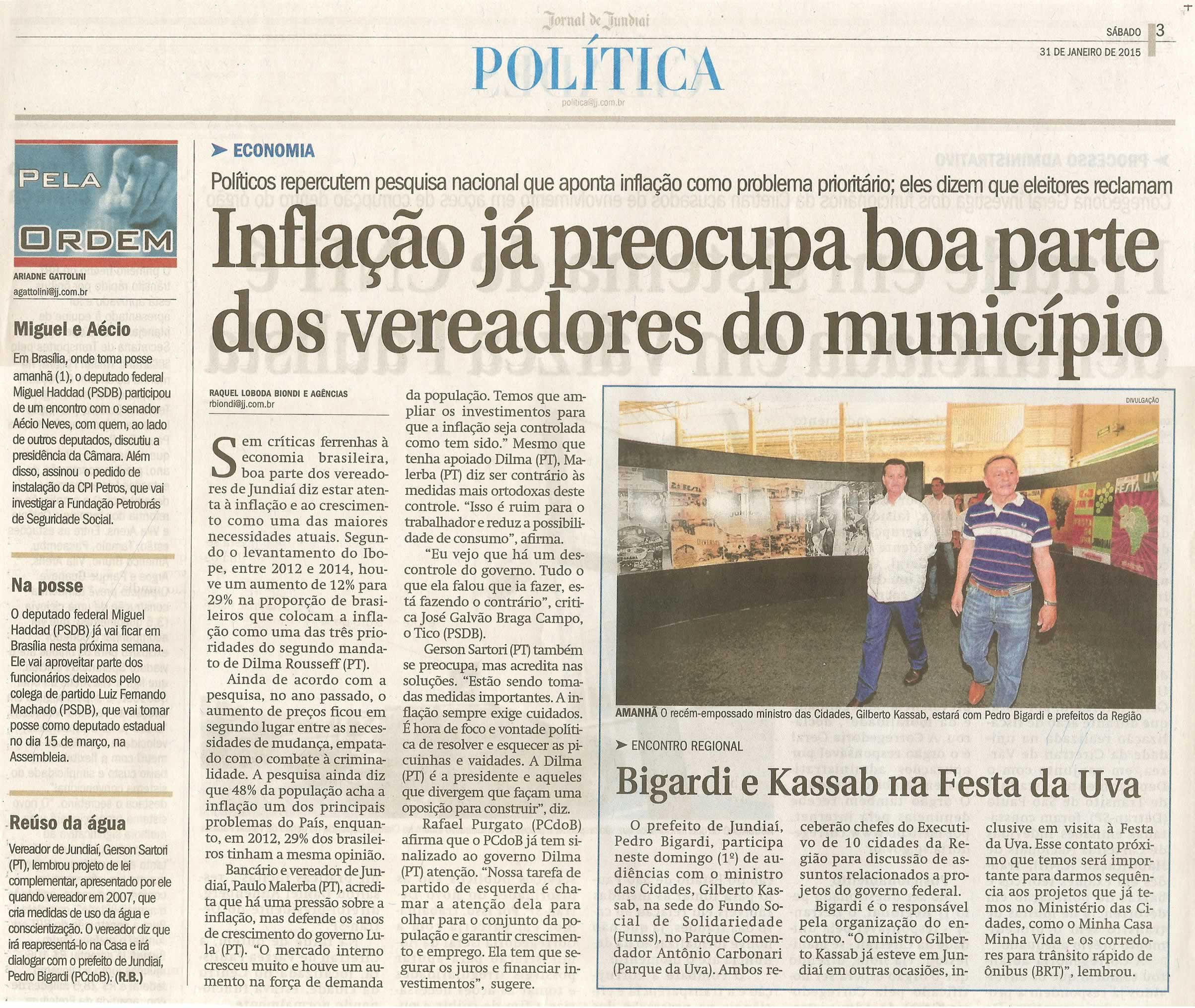 JJ - 31/01/15 - pg 3 - Política - Inflação já preocupa boa parte dos vereadores do município - 