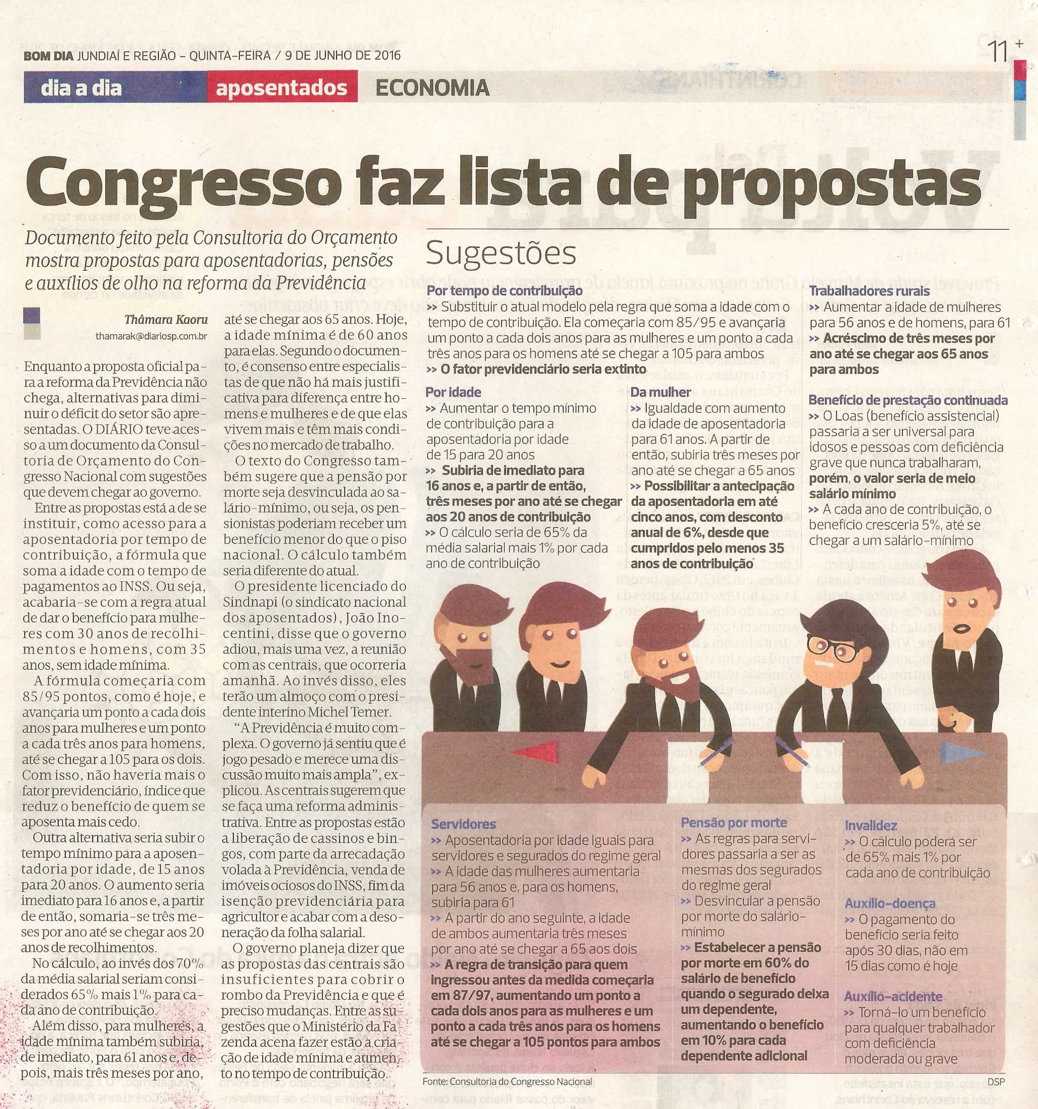 Bom Dia Jundiaí - 09/06/16 - pg 11 - Congresso faz lista de propostas -
