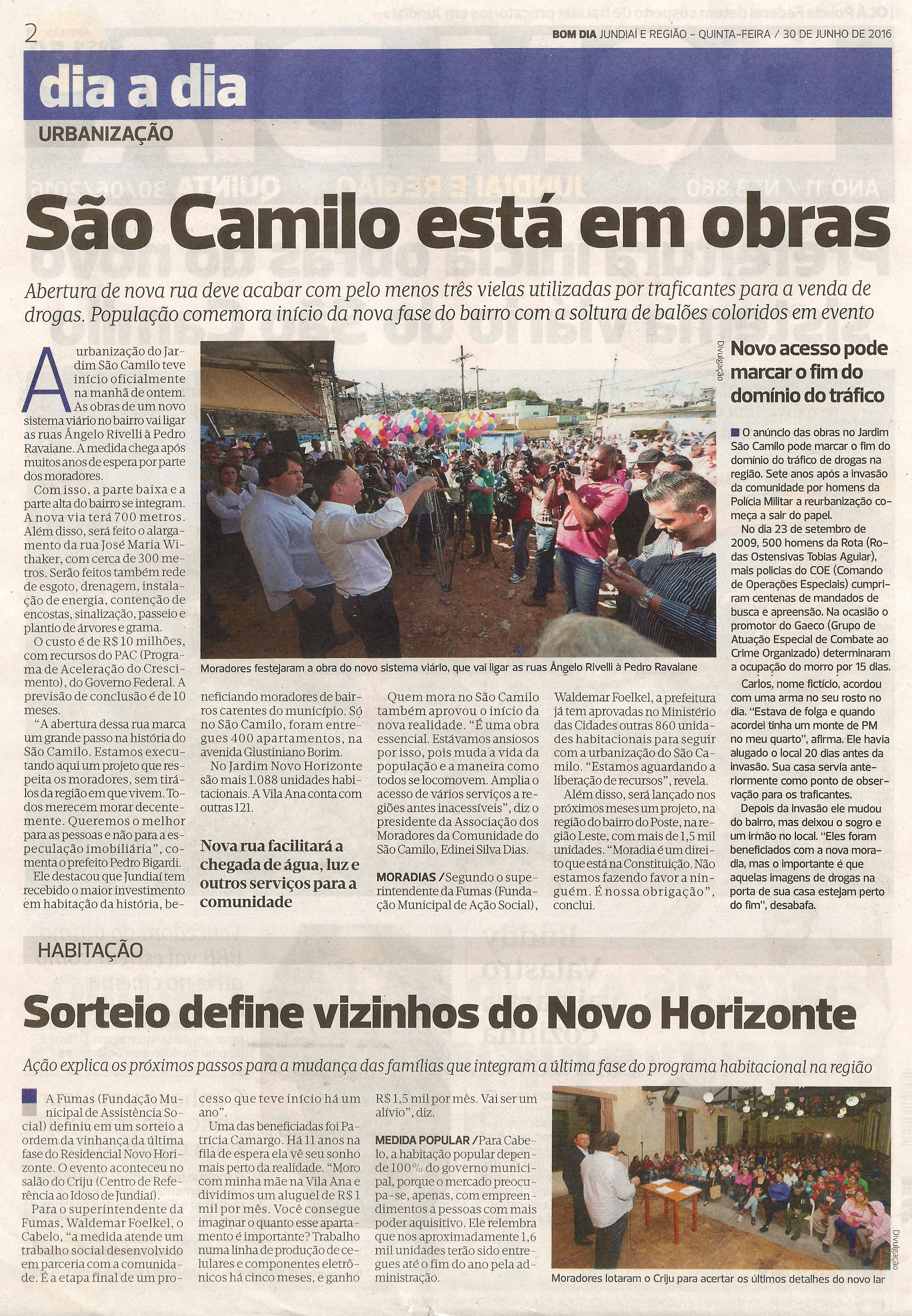 Bom Dia - pag 2 - dia a dia - 30/06 - São Camilo está em obras 