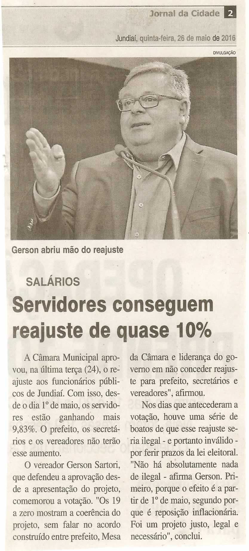 JC - 26/05/16 - pg 2 - Servidores conseguem reajuste de quase 10% - 