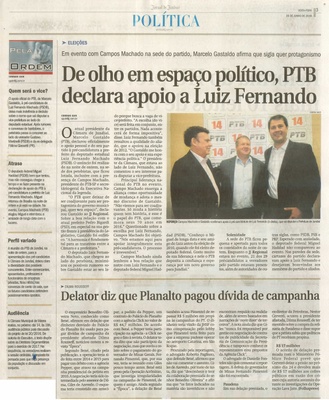JJ - 03/06/16 - pg 3 - política - De olho em espaço político, PTB declara apoio a Luiz Fernando -