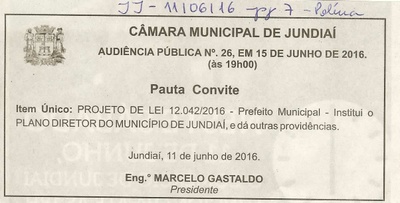 JJ - 11/06/16 - pg 7 - Polícia - Audiência Pública nº 26 da Câmara Municipal de Jundiaí -