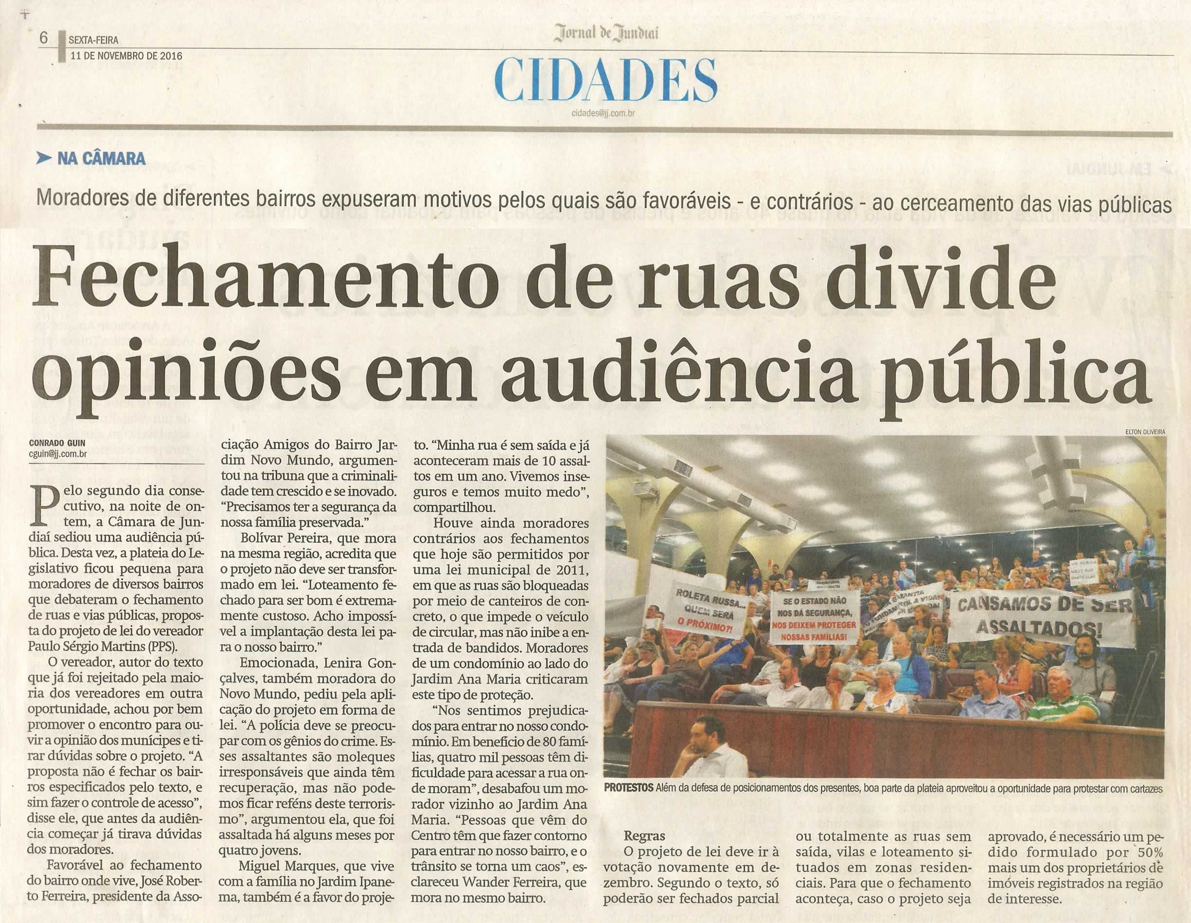 JJ - 11/11/16 - pg 6 - cidades - Fechamento de ruas divide opiniões em audiência pública -