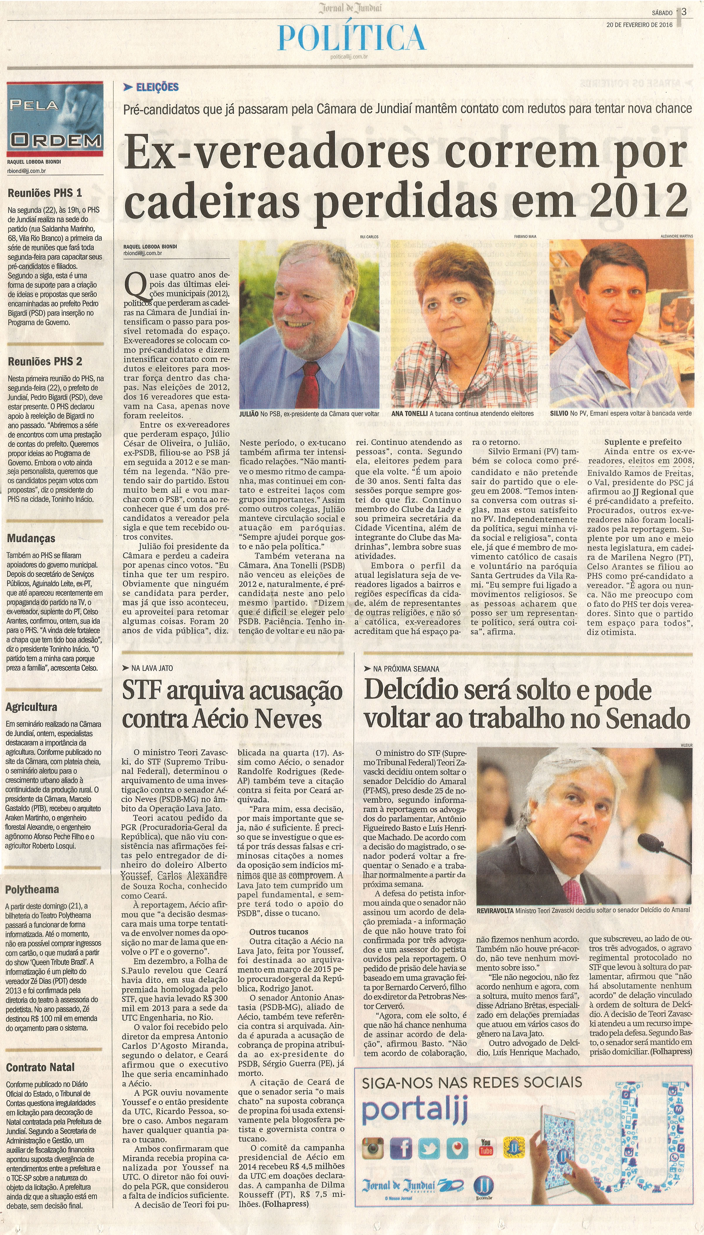  JJ - 20/02/16 - pg 3 - Política - Ex-vereadores correm por cadeiras perdidas em 2012 - Pela Ordem.