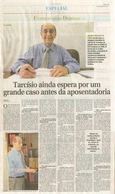 JJ - 27/11/16 - pg 3 - política - Entrevistão - Tarcísio ainda espera por um grande caso antes da aposentadoria -