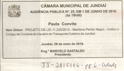 JJ - 28/05/16 - pg 6 - Cidades - Audiência Pública nº 25 - Câmara Municipal de Jundiaí -