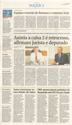 JJ - 25/11/16 - página 3 - política - Equipes tratarão de finanças e contratos hoje 