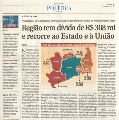 JJ - 17/01/17 - pg 3 - política - Região tem dívida de R$ 308 mi e recorre ao Estado e à União -