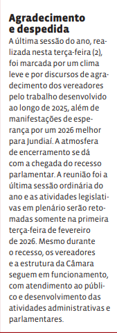 Agradecimento e despedida